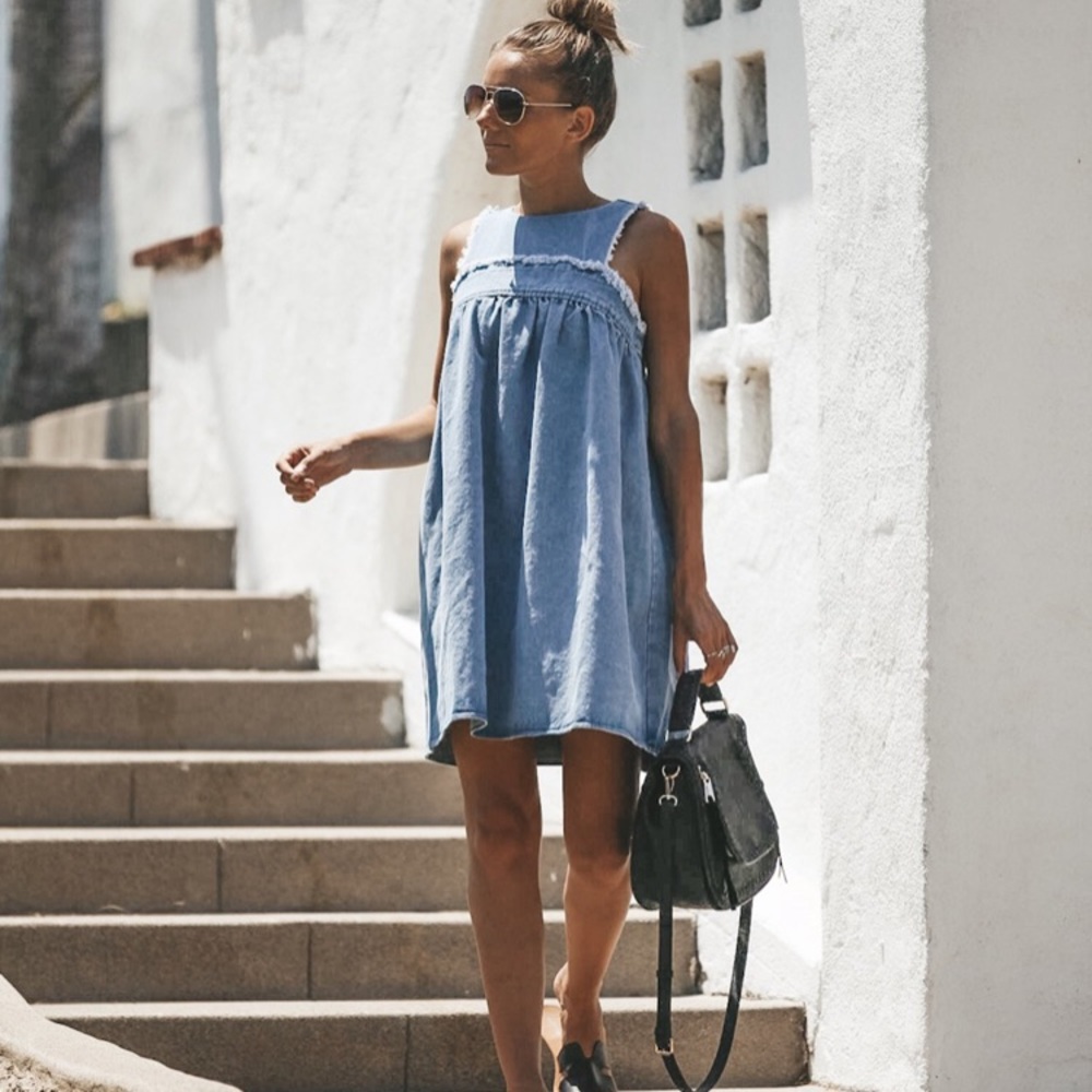 Vici Dolls Heartland Babydoll Denim Dress